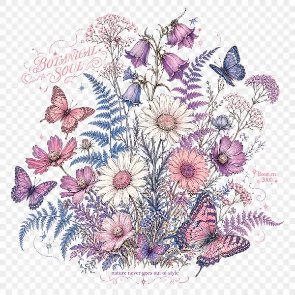 Botanical Y2K Flower Print