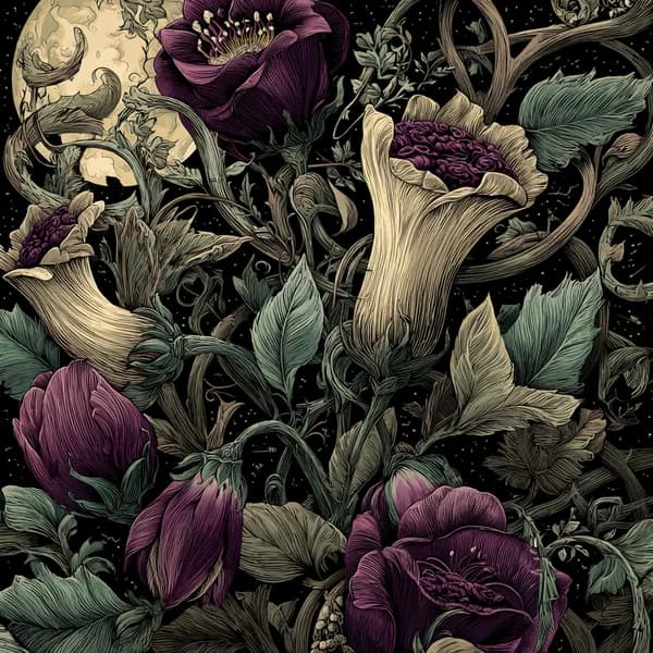 Botanical Gothic Flora Illustration