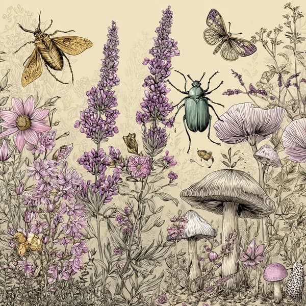 Cottagecore Insect Whimsy Illustration
