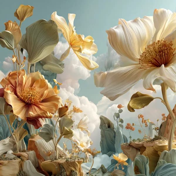 Surrealist Botanical Dreamscape Art Print