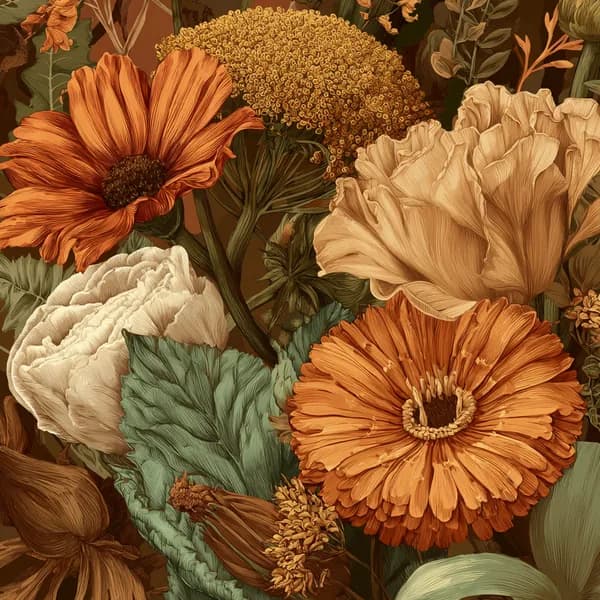 Earthy Gorpcore Botanical Hand-Drawn Outdoor Design