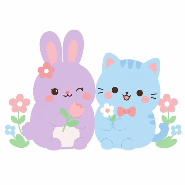 Kawaii Animal Spring Illustration Design