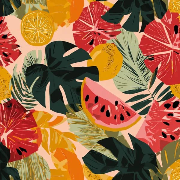 Afrohemian Botanical Pattern Spring Design