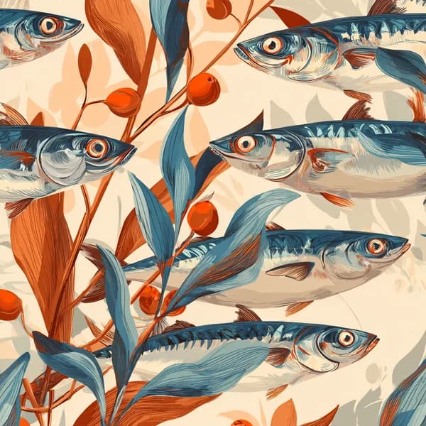 Culinary Sardine Food Illustration Art Print