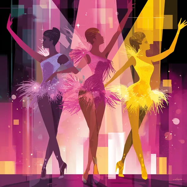 Modern Showgirl Cabaret Performance Art Print