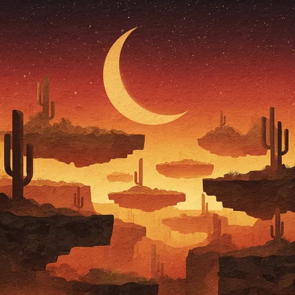 Surreal Western Desert Sunset Dreamscape Design