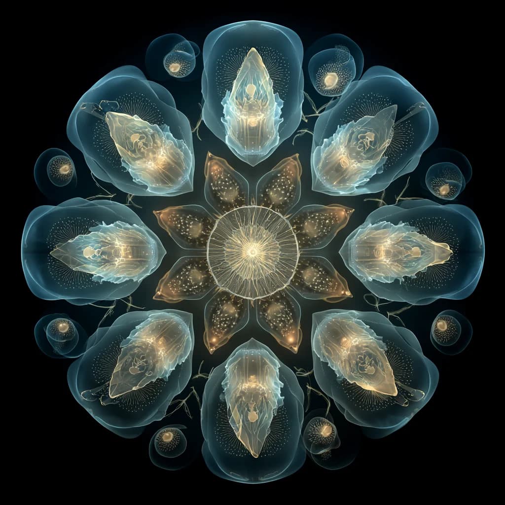 Deep Sea Bioluminescent Aquatic Abstract Art
