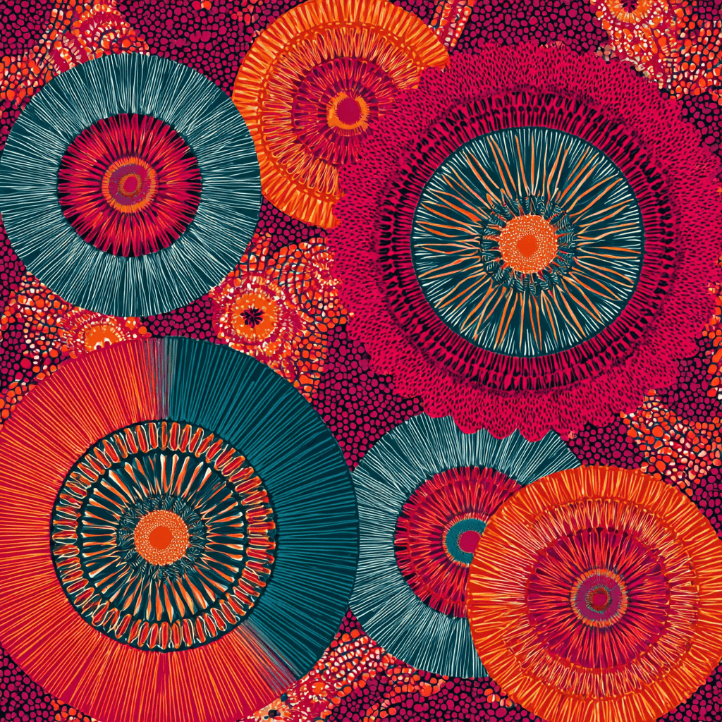 Adire West African Textile Geometric Pattern Art Print