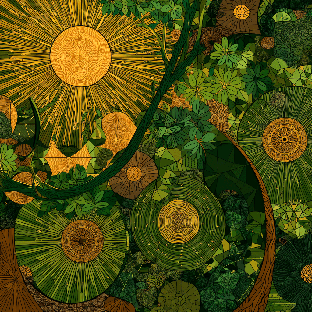 Solarpunk Ecological Verdant Nature Art