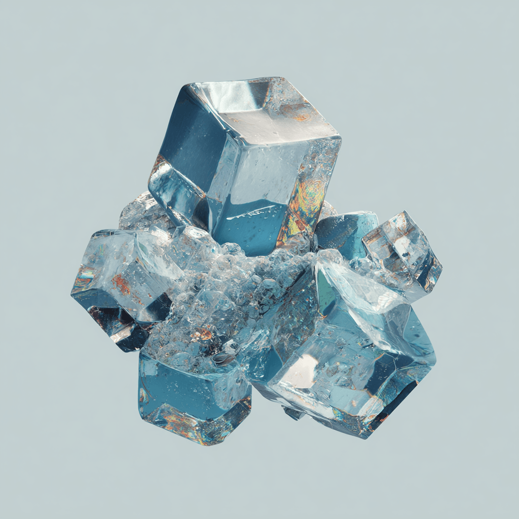 Glacier Ice Crystal Geometric Minimal Design