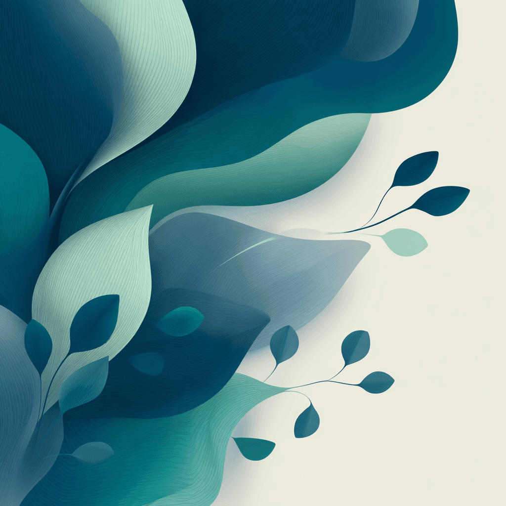 Teal Wellness Zen Organic Pattern Design