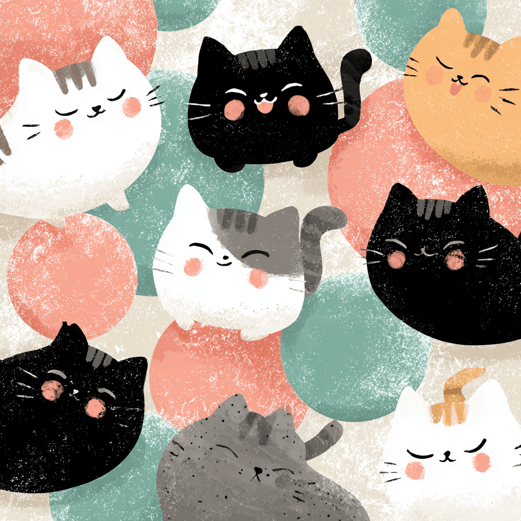 Kawaii Humor Cat Character Pop Summer Design