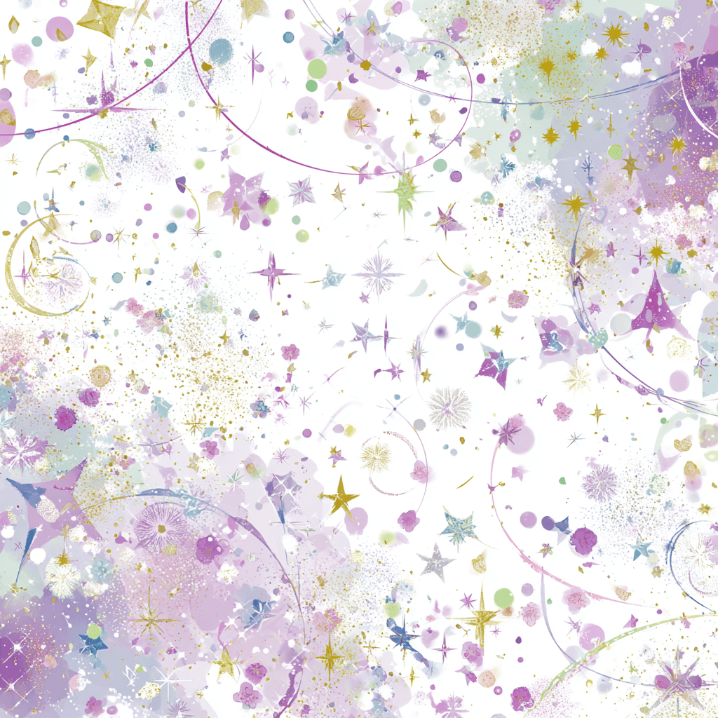 Heisei Manga Pastel Floral Scatter Design
