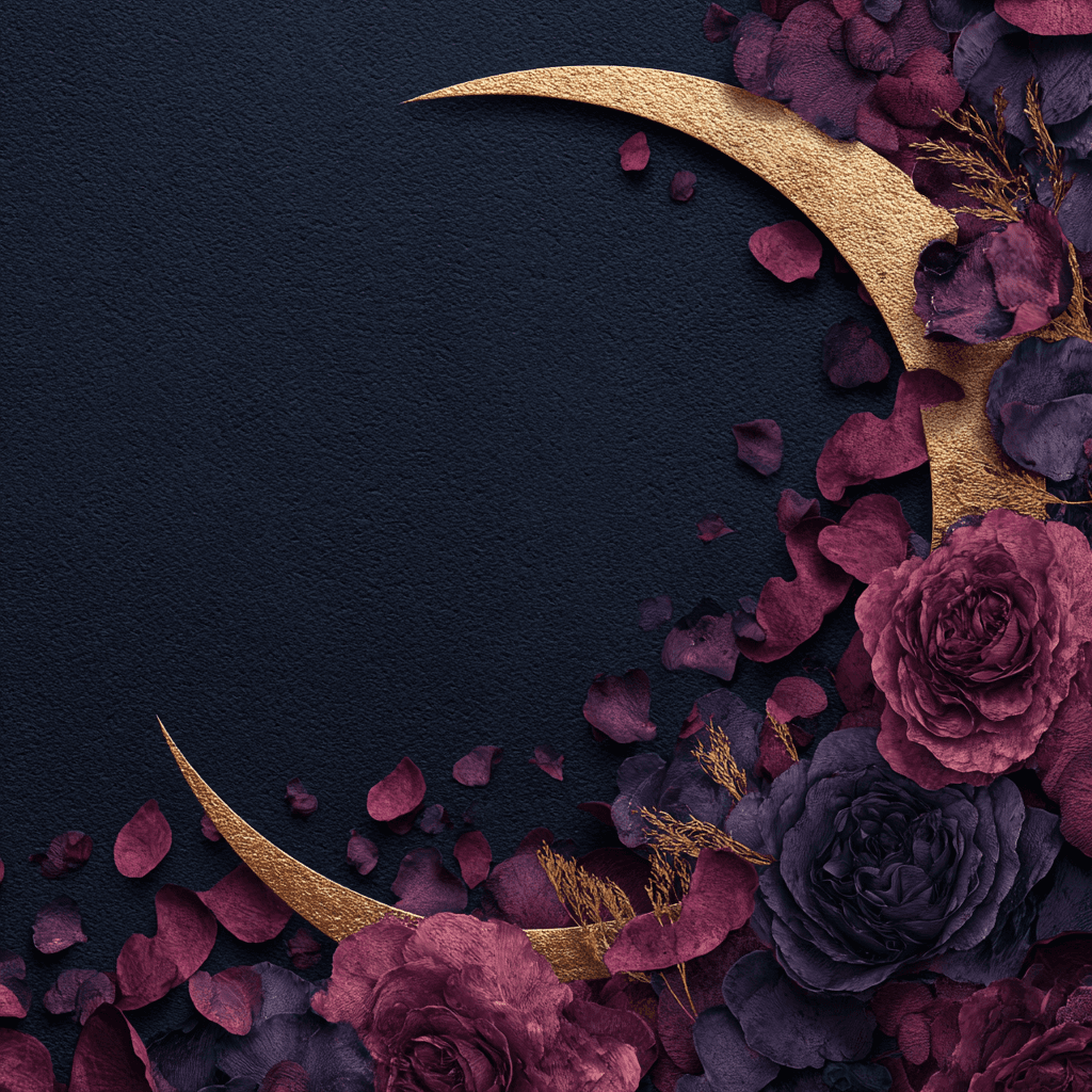 Dark Romantic Gothic Rose Midnight Moon Design