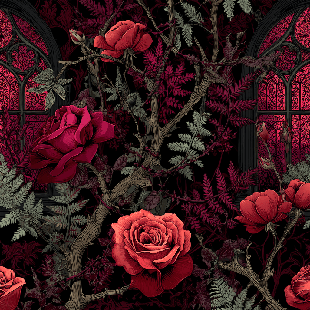 Dark Gothic Nocturne Botanical Floral Design