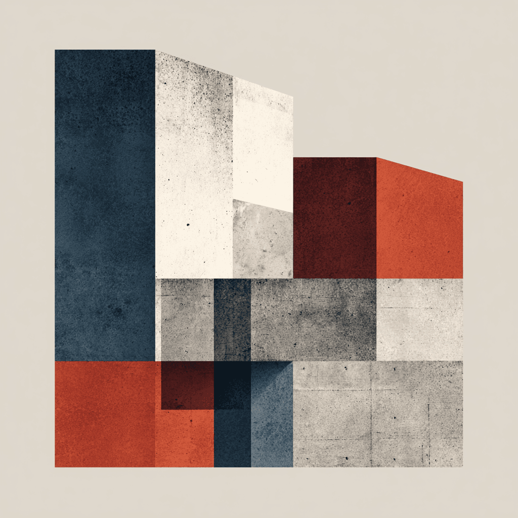 Brutalist Bauhaus Marina Geometric Abstract Pattern