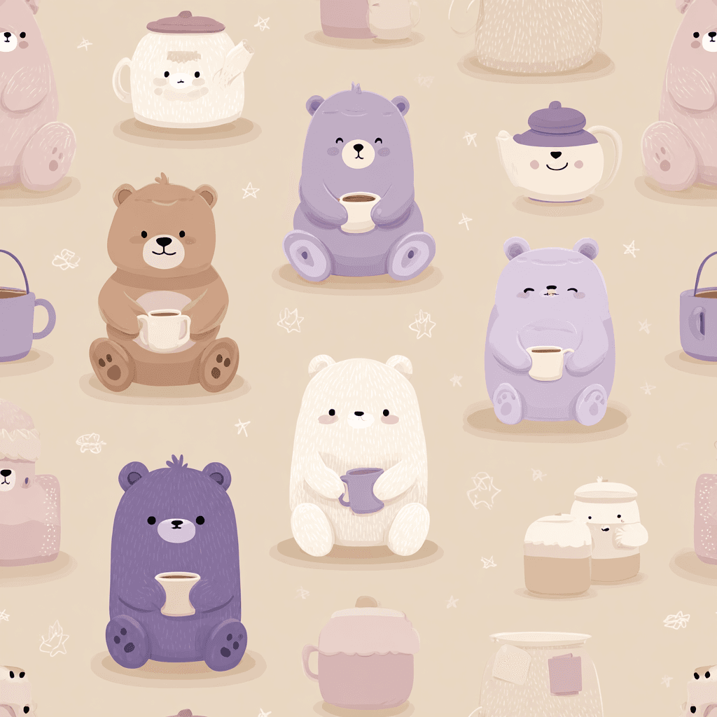 Kidult Nostalgic Pastel Toy Mascot Pattern