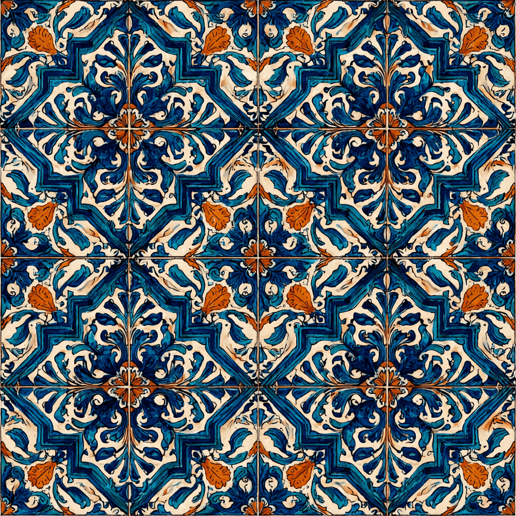 Sicilian Mediterranean Majolica Tile Pattern Summer Design