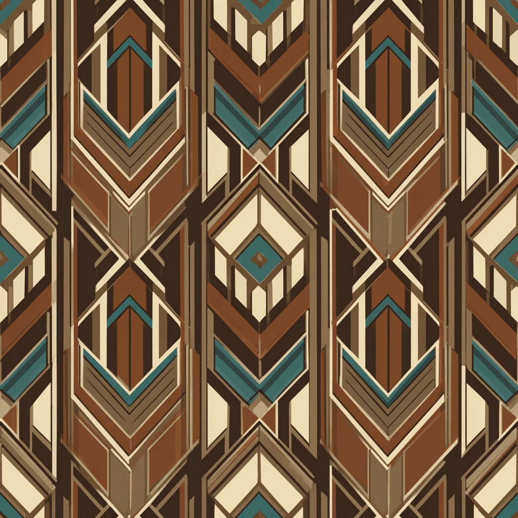 Art Deco Chevron Bronze Metallic Pattern